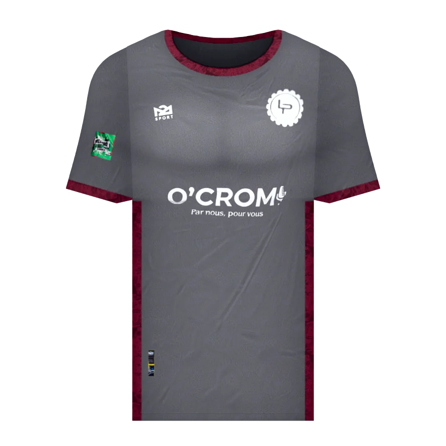 Maillot gris et bordeaux de Welcome to the Landes 2025, vu de face